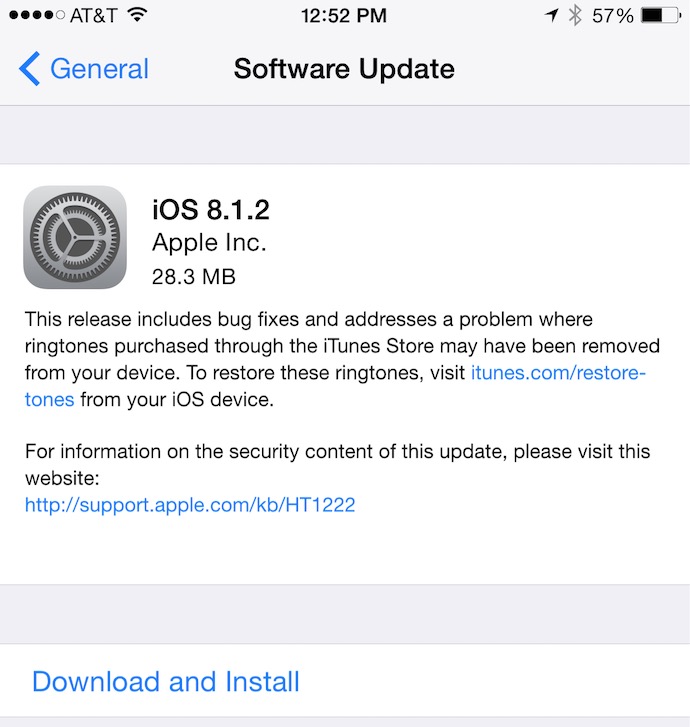 苹果发布iOS 8.1.2更新：输入法Bug依然存在