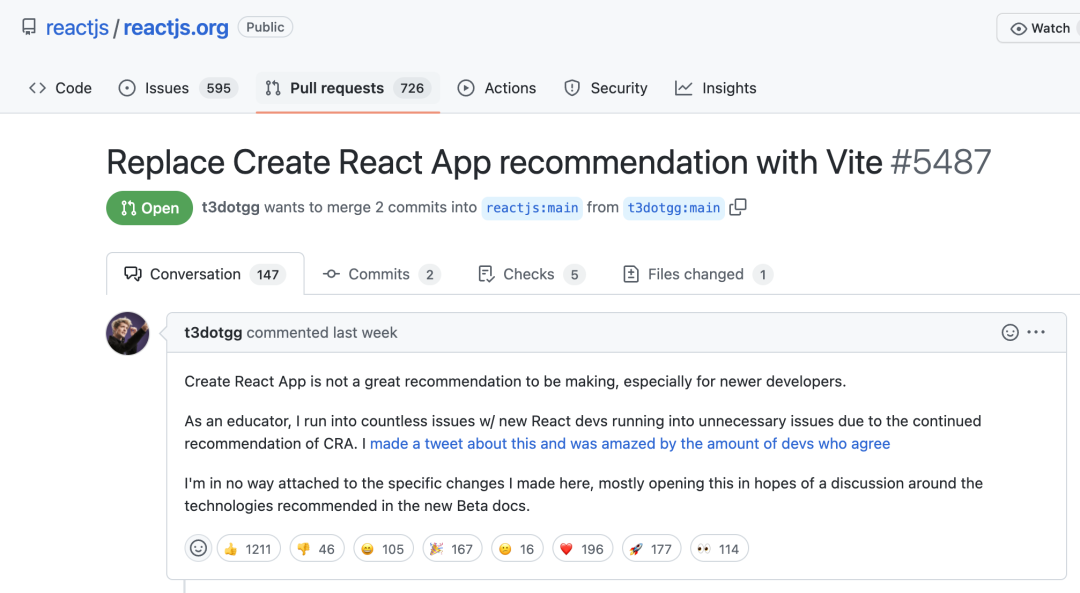 React团队回应使用Vite替换Create React App的建议