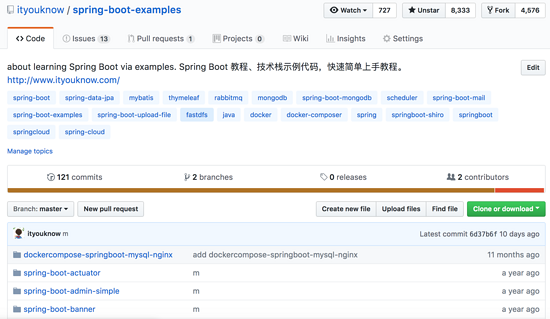 Github 上 Star 最多的个人 Spring Boot 开源学习项目