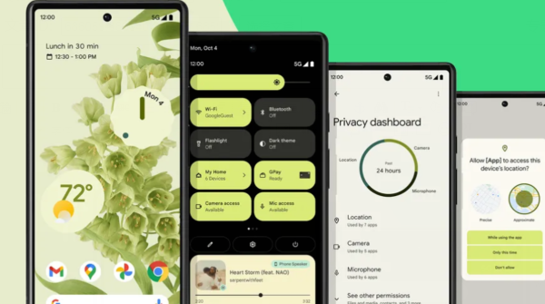 谷歌 Android 12 闪亮登场：基于壁纸颜色个性化设计、长截图、新状态栏指示器...